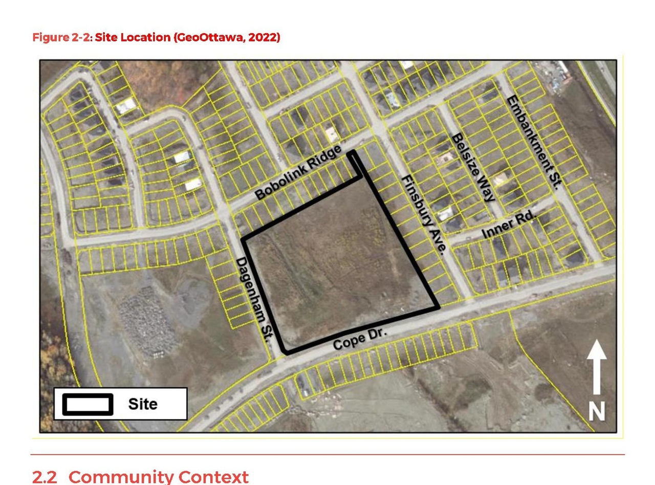 Construction site plan for project from page 9 of the file '2022-04-12 - Planning Rationale Public Consultation Strategy and Design Brief - D07-12-22-0058'
