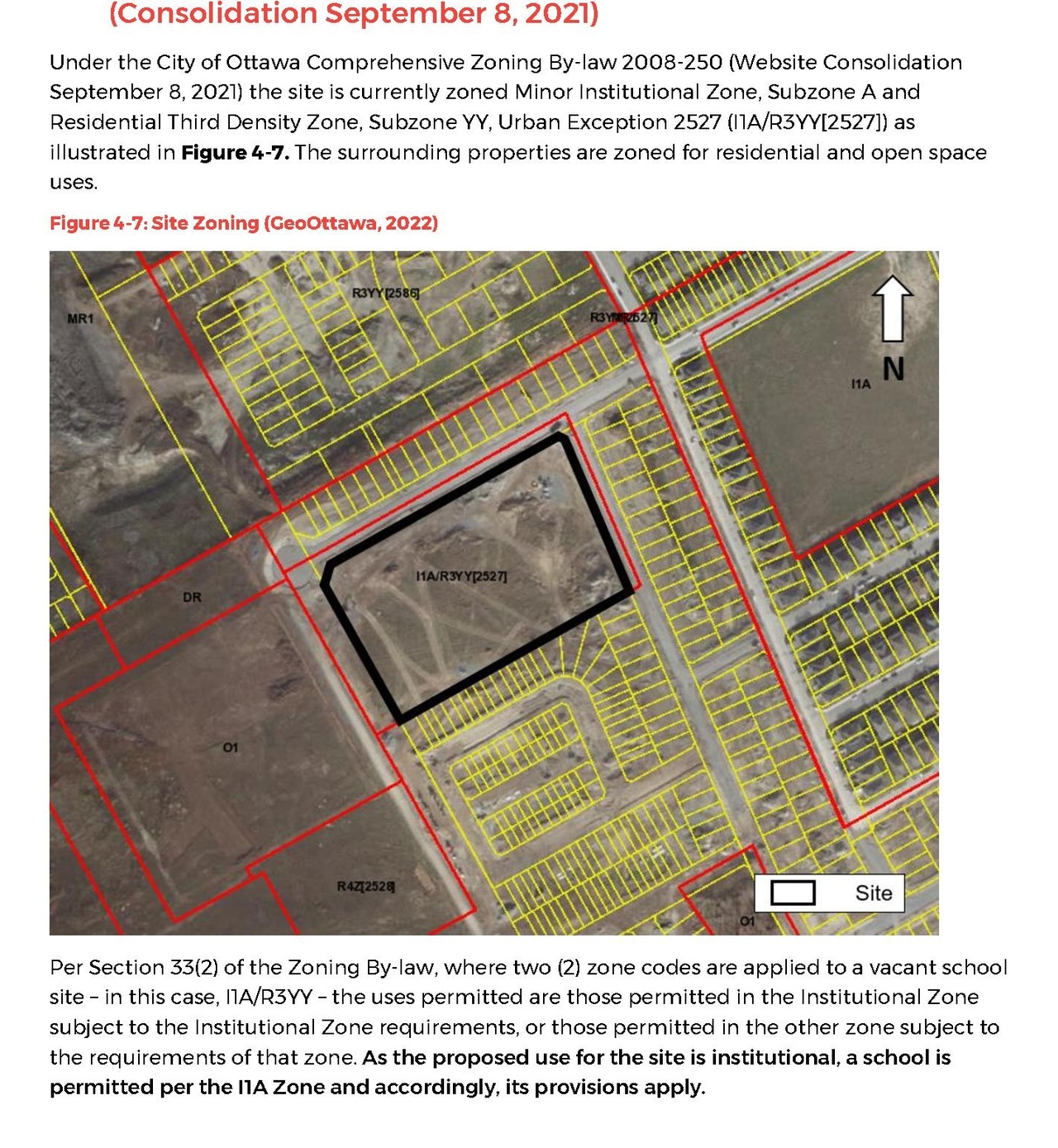 Construction site plan for project from page 41 of the file '2022-04-14 - Planning Rationale and Design Brief - D07-12-22-0060'