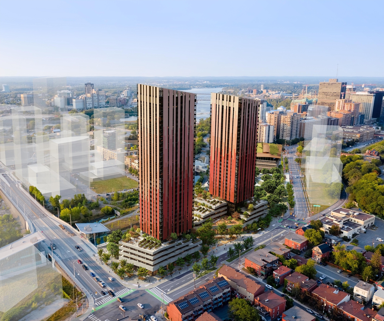 Rendering of building from page 1 of the file '2022-11-14 - Site Plan and Floor Plans - D07-12-22-0069'