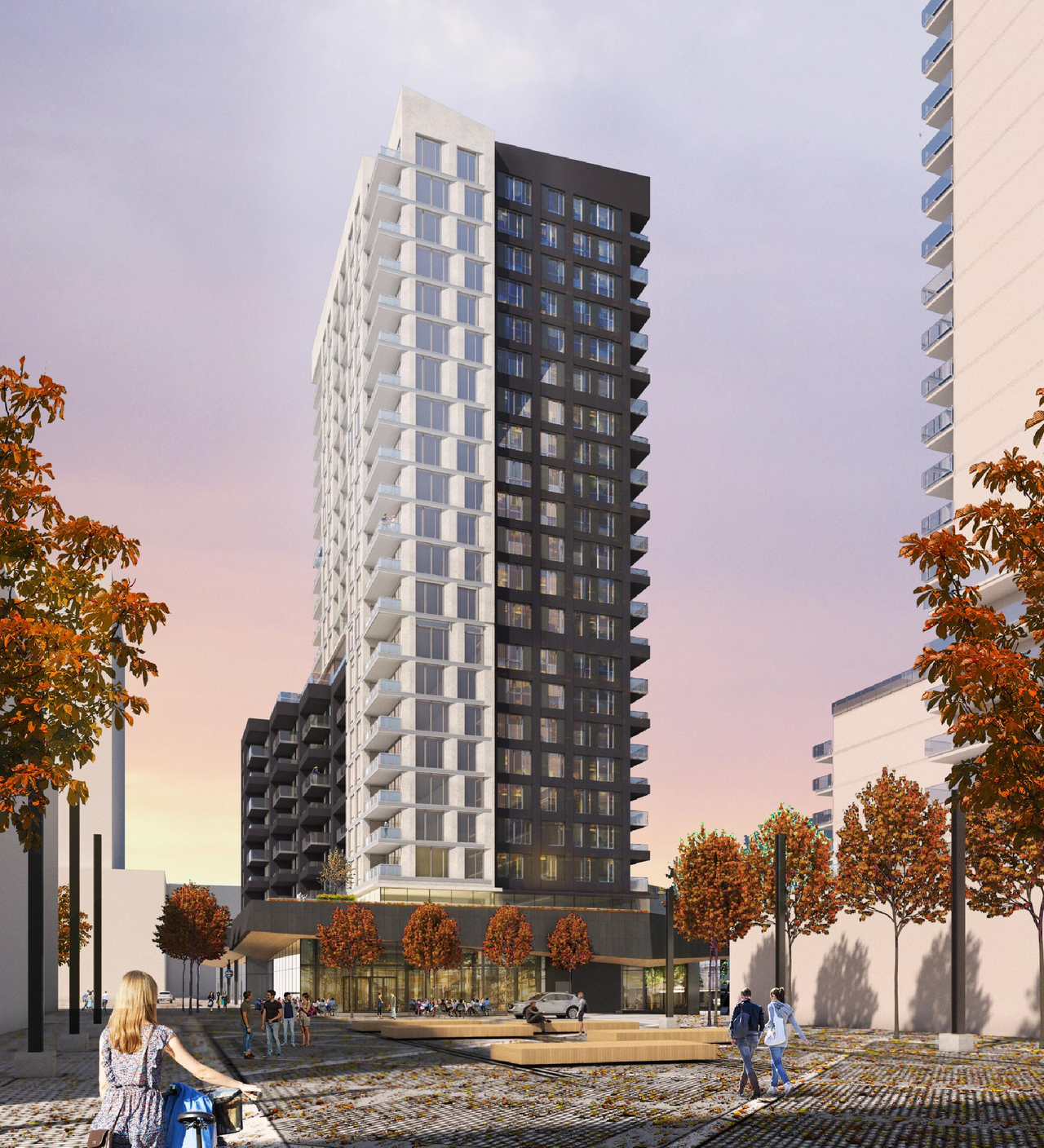 Rendering of building from page 11 of the file '2022-06-03 - Urban Design Review Panel Presentation - D07-12-22-0071'