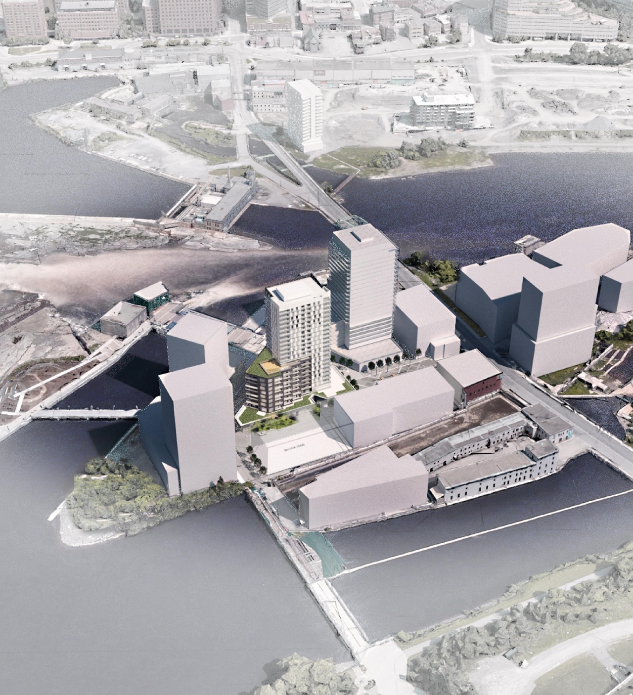 Rendering of building from page 3 of the file '2022-06-03 - Urban Design Review Panel Presentation - D07-12-22-0071'