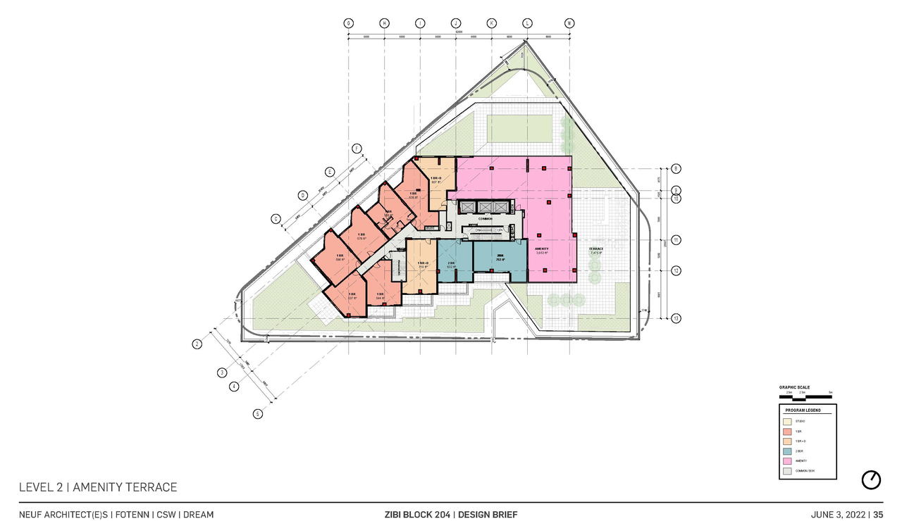 Floor plan for project from page 35 of the file '2022-06-03 - Urban Design Review Panel Presentation - D07-12-22-0071'