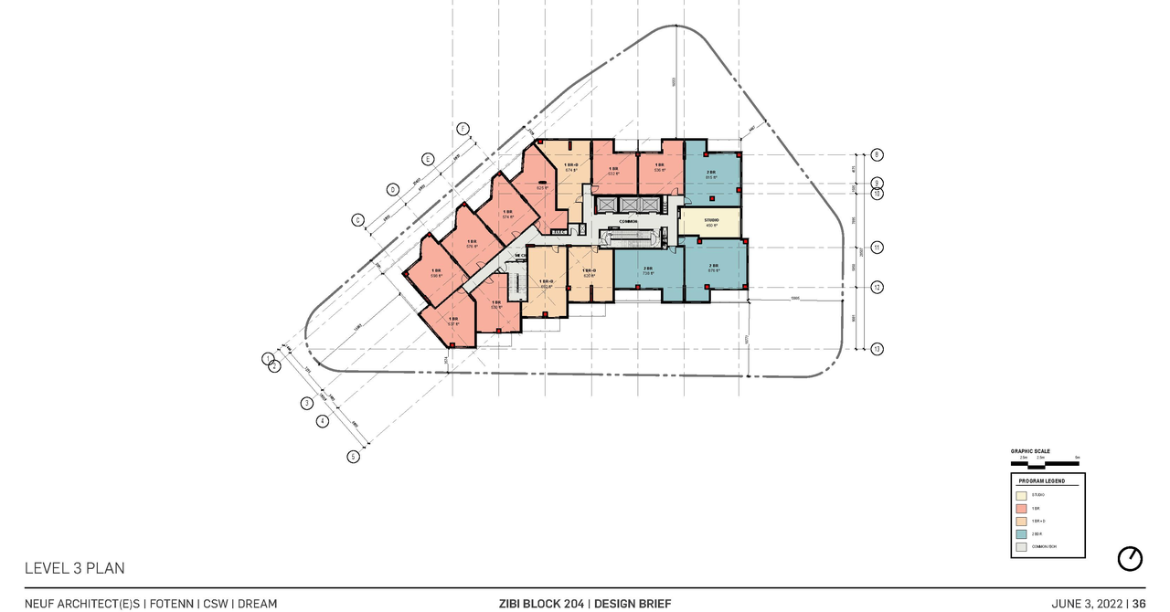Floor plan for project from page 36 of the file '2022-06-03 - Urban Design Review Panel Presentation - D07-12-22-0071'