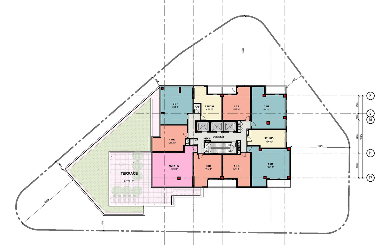 Floor plan for project from page 38 of the file '2022-06-03 - Urban Design Review Panel Presentation - D07-12-22-0071'
