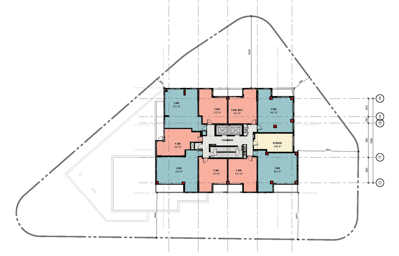Floor plan for project from page 40 of the file '2022-06-03 - Urban Design Review Panel Presentation - D07-12-22-0071'
