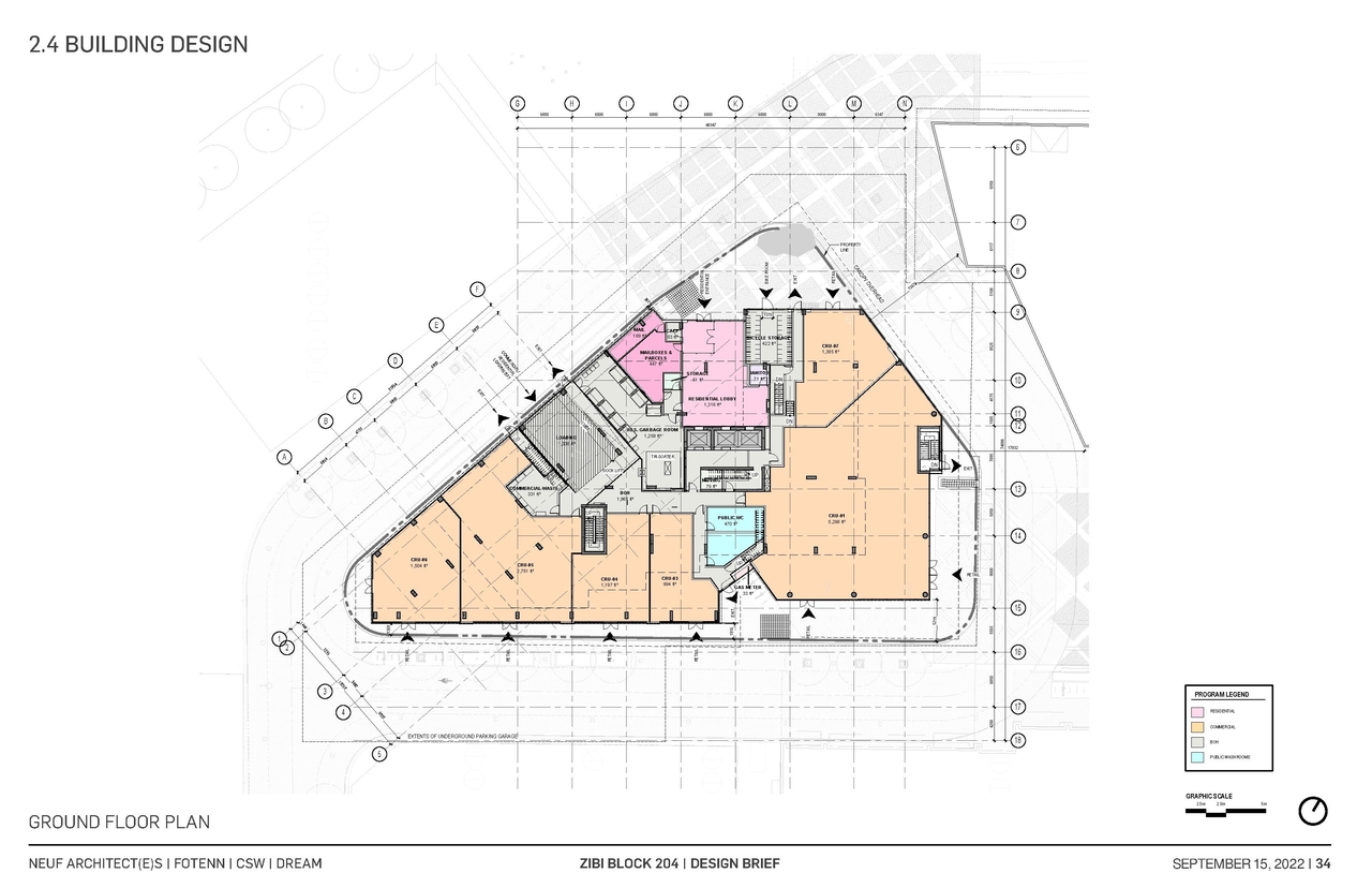 Floor plan for project from page 34 of the file '2022-10-03 - Design Brief - D07-12-22-0071'