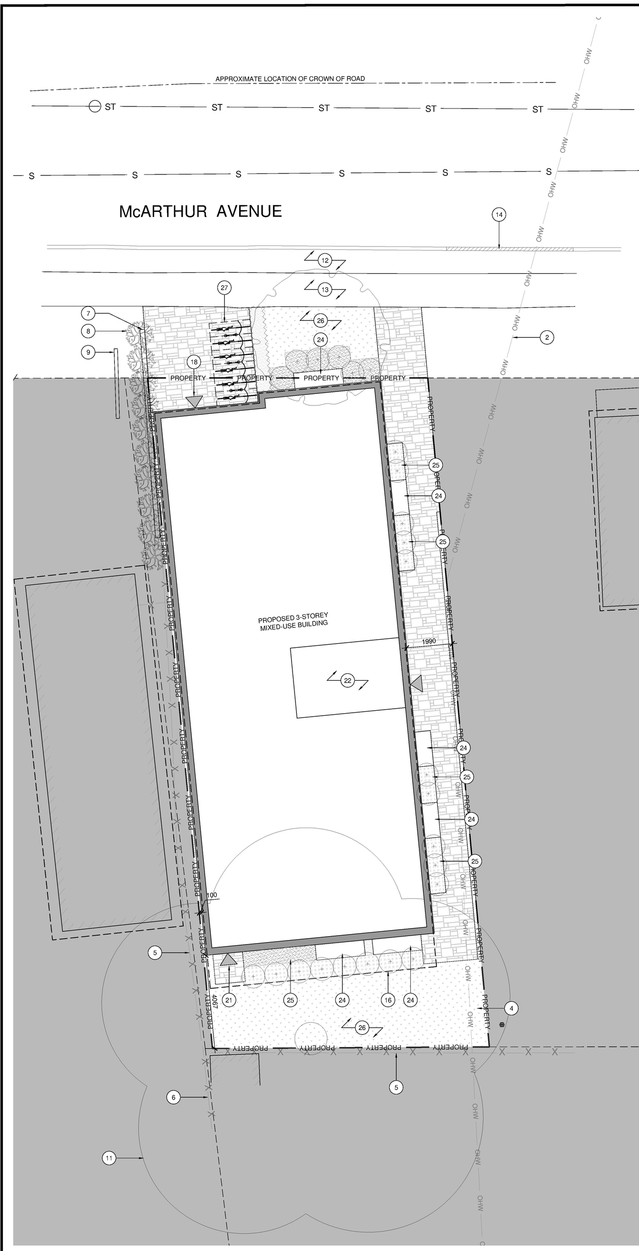 Construction site plan for project from page 1 of the file '2023-09-06 - Approved Revised Floor Plans - D07-12-22-0072'