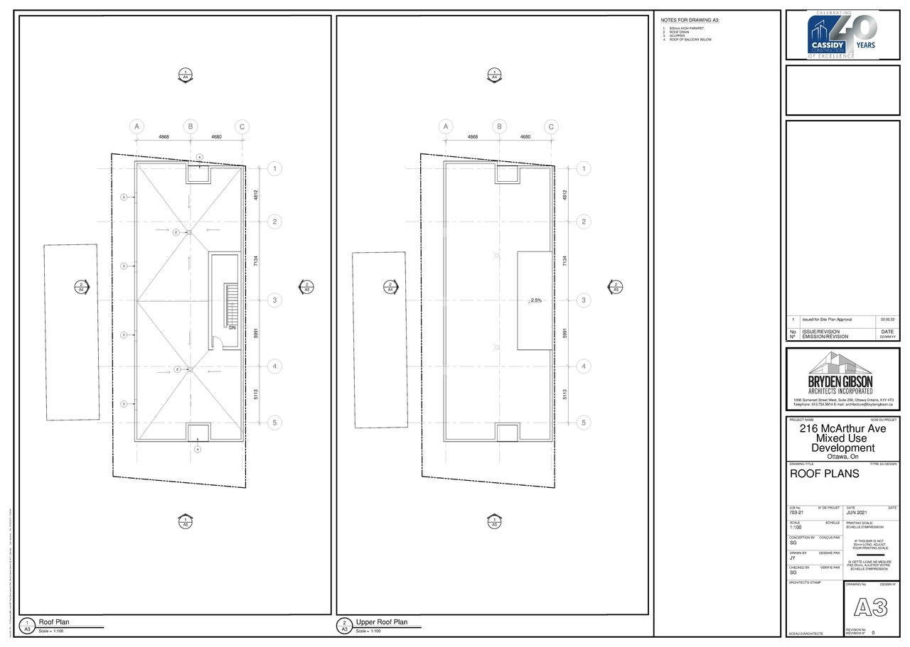 Construction site plan for project from page 4 of the file '2022-05-02 - Site Plans Floor Plans & Elevations - D07-12-22-0072'