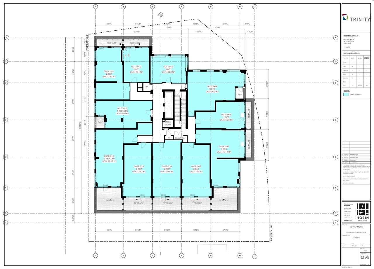 Construction site plan for project from page 12 of the file '2023-06-28 - Site, Heritage Floor , Elevation Sections, Views Plans - D07-12-22-0082'