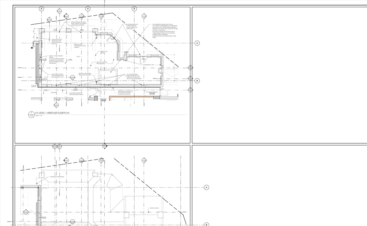 Floor plan for project from page 2 of the file '2023-06-28 - Site, Heritage Floor , Elevation Sections, Views Plans - D07-12-22-0082'