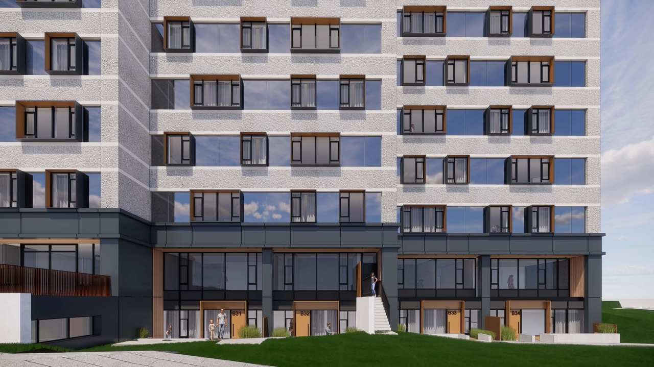 Rendering of building from page 1 of the file '2022-05-24 - View from South - D07-12-22-0084'