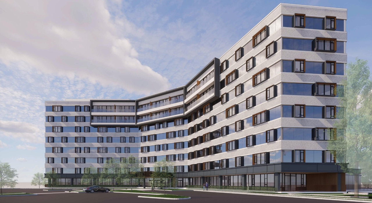 Rendering of building from page 18 of the file '2022-05-24 - UDRP Design Presentation - D07-12-22-0084'