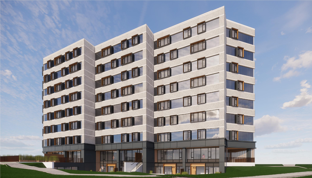 Rendering of building from page 20 of the file '2022-05-24 - UDRP Design Presentation - D07-12-22-0084'