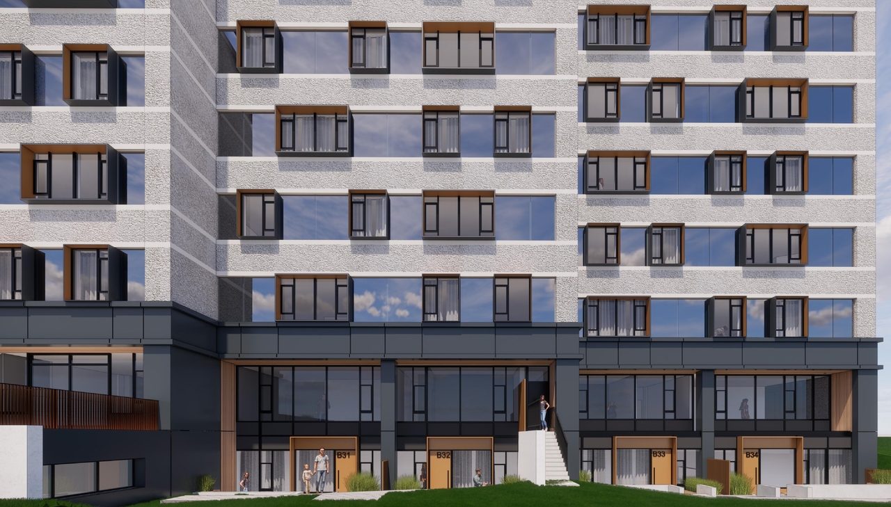 Rendering of building from page 21 of the file '2022-05-24 - UDRP Design Presentation - D07-12-22-0084'