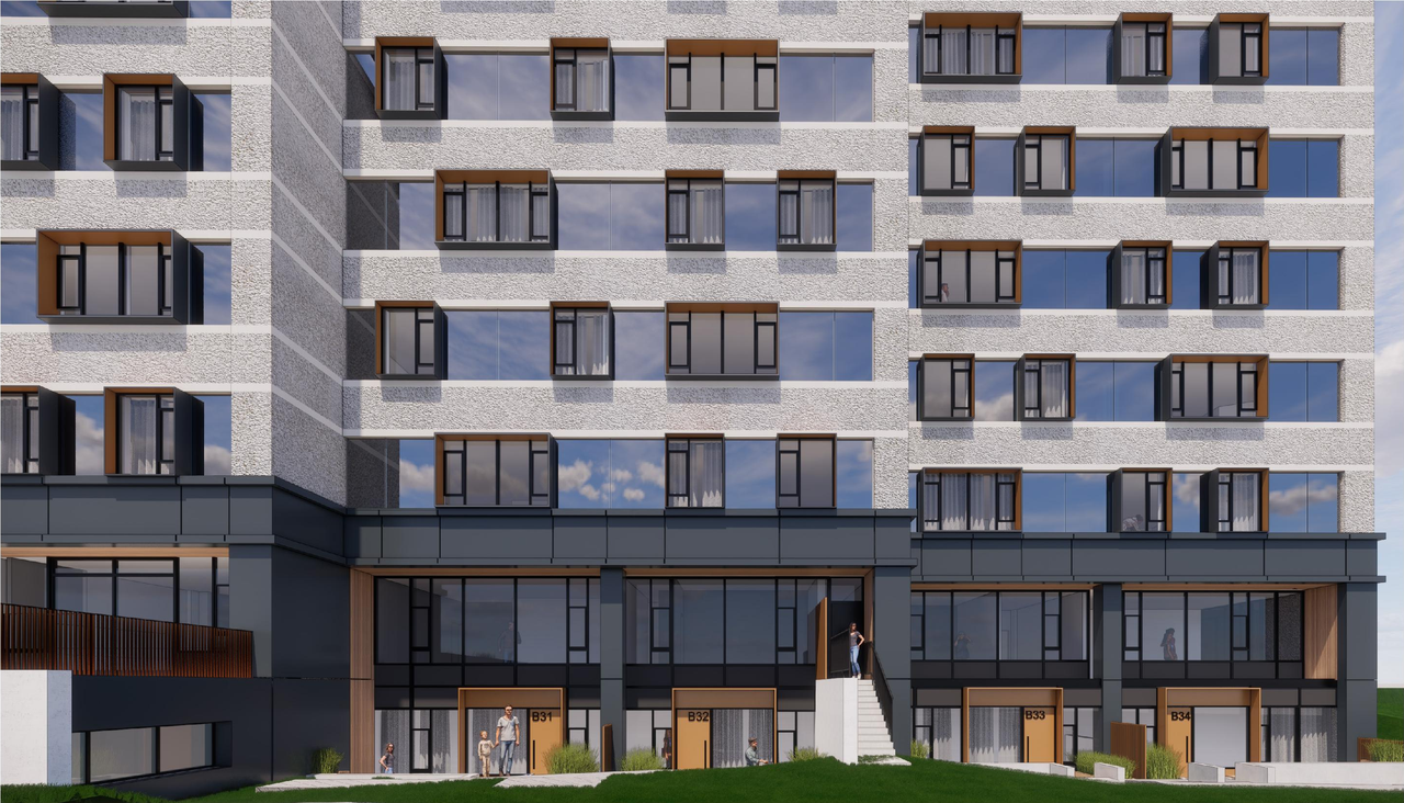 Rendering of building from page 21 of the file '2022-05-24 - UDRP Design Presentation - D07-12-22-0084'