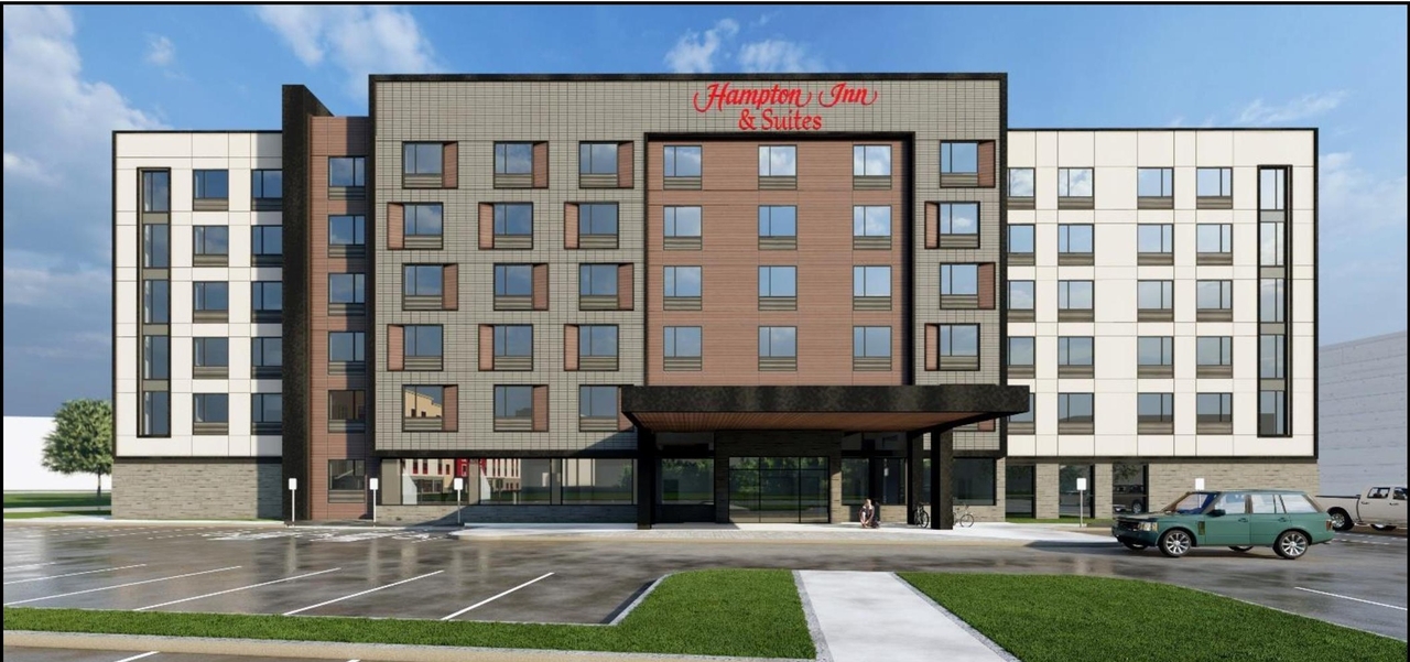 Rendering of building from page 1 of the file '2022-06-13 - Urban Design Brief - D07-12-22-0091'