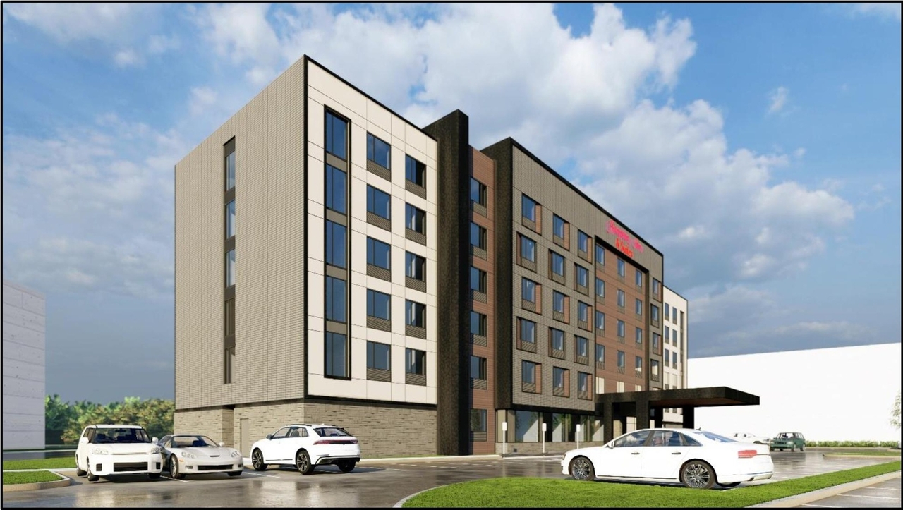 Rendering of building from page 8 of the file '2022-06-13 - Urban Design Brief - D07-12-22-0091'