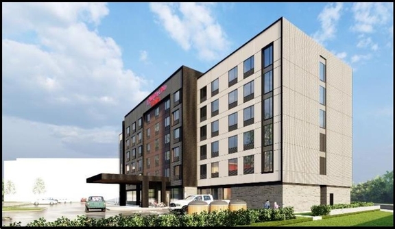 Rendering of building from page 8 of the file '2022-06-13 - Urban Design Brief - D07-12-22-0091'