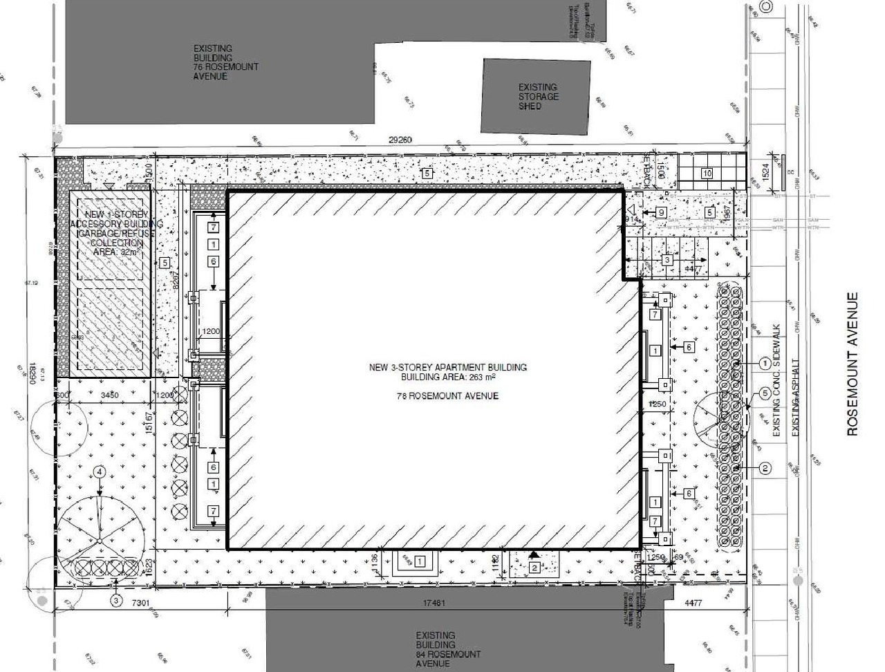 Construction site plan for project from page 12 of the file '2023-01-23 - Design Brief - D07-12-22-0094'