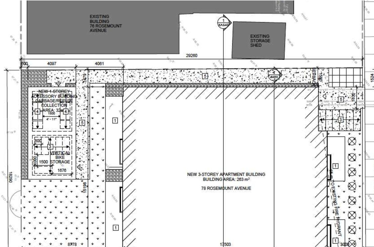 Construction site plan for project from page 12 of the file '2022-06-03 - Design Brief - D07-12-22-0094'