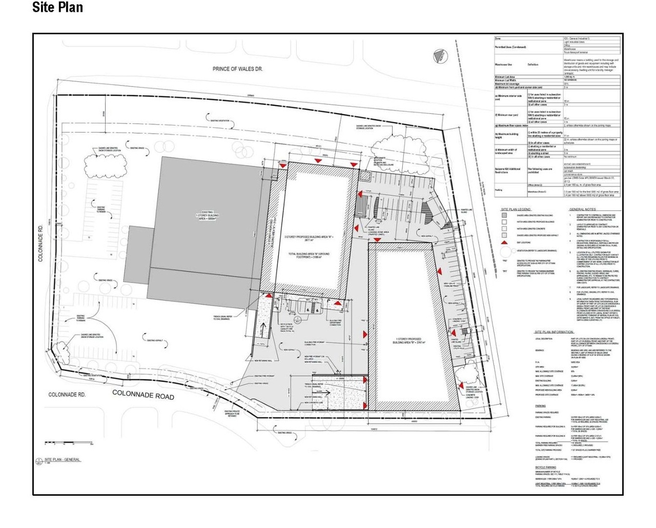 Construction site plan for project from page 7 of the file '2022-10-25 - Planning Rationale and Urban Design Brief - D07-12-22-0095'