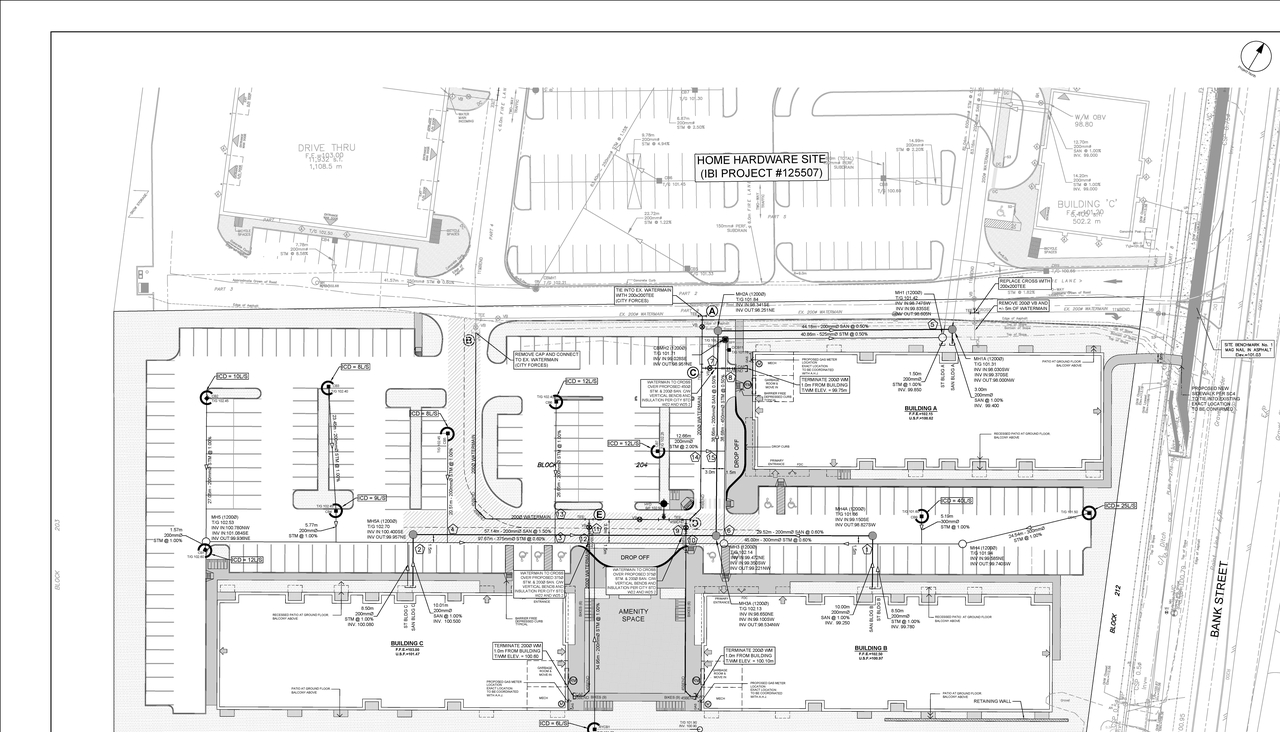 Construction site plan for project from page 102 of the file '2022-11-03 - Design Brief - D07-12-22-0097'
