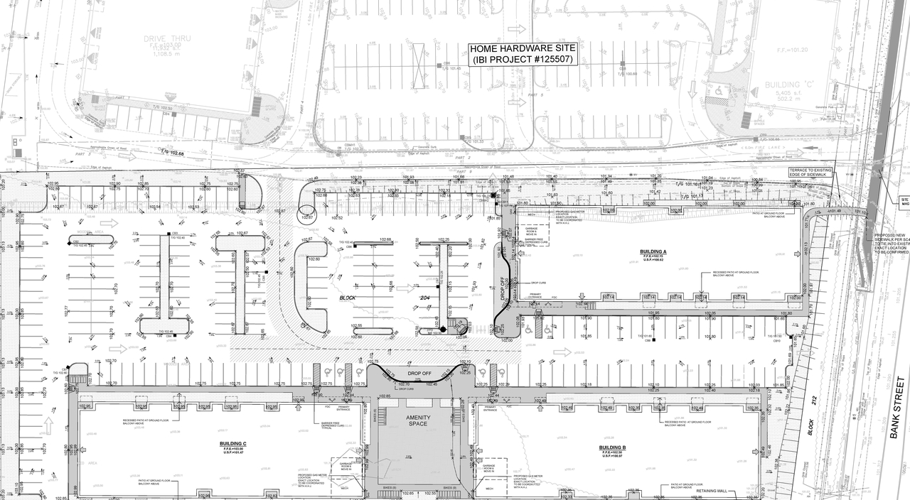 Construction site plan for project from page 104 of the file '2022-11-03 - Design Brief - D07-12-22-0097'