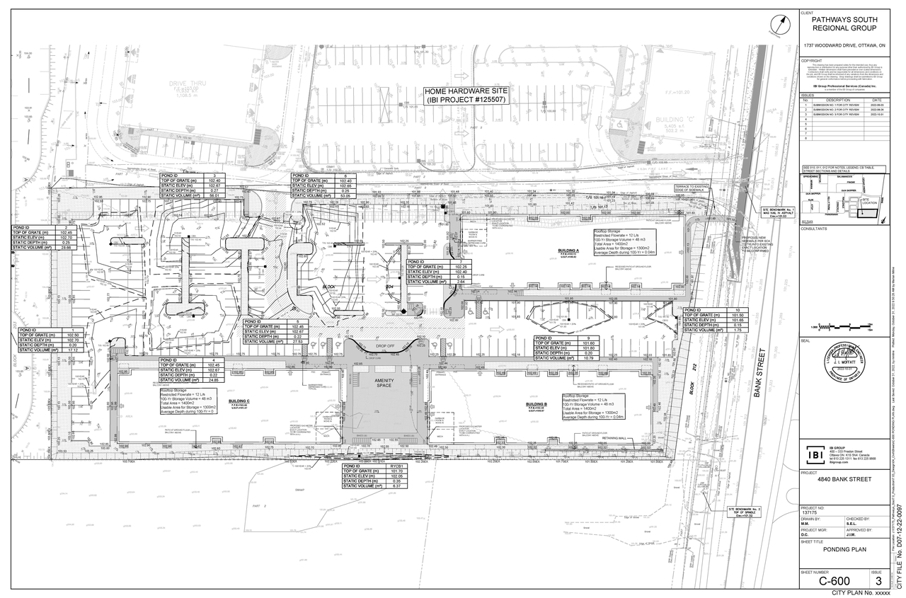 Construction site plan for project from page 105 of the file '2022-11-03 - Design Brief - D07-12-22-0097'