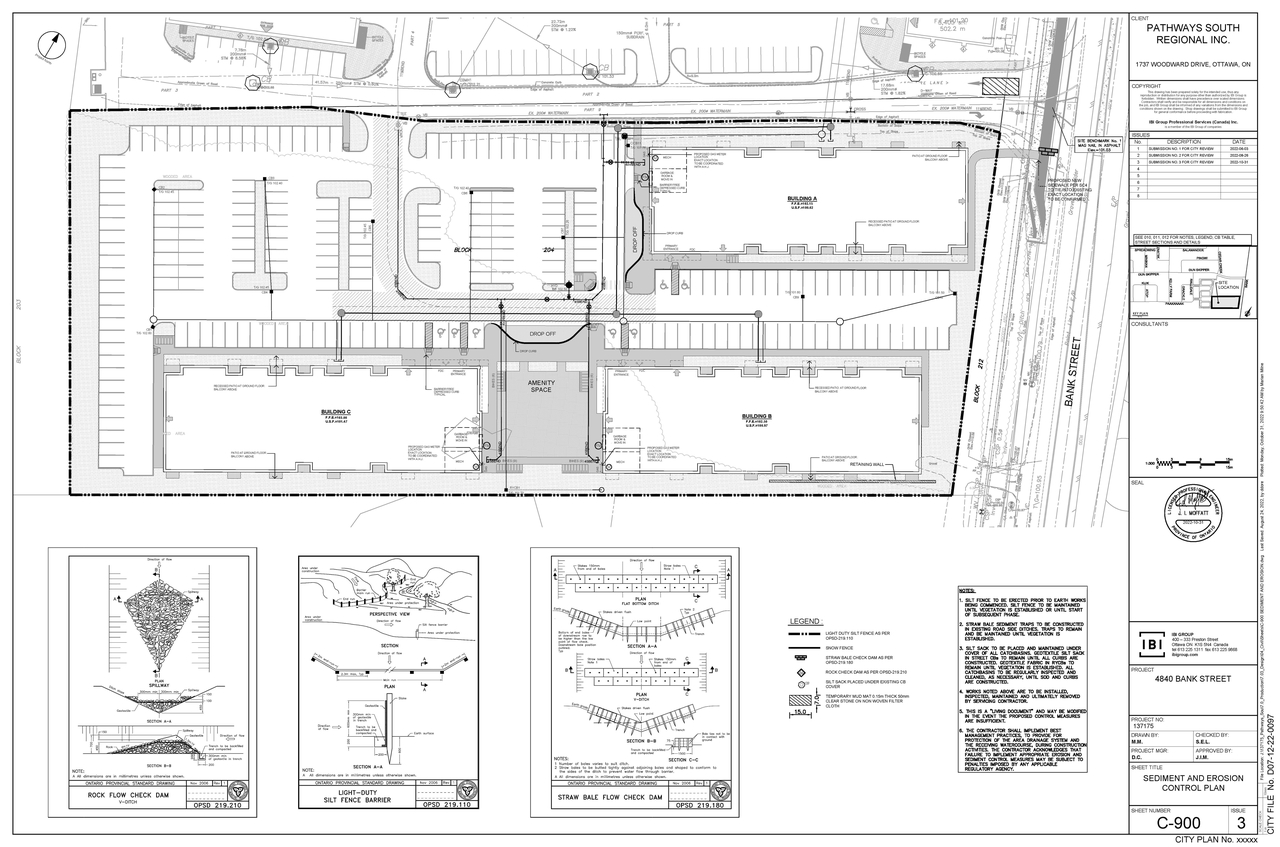 Construction site plan for project from page 106 of the file '2022-11-03 - Design Brief - D07-12-22-0097'
