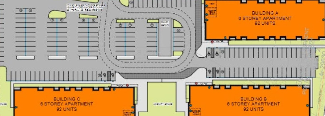 Construction site plan for project from page 107 of the file '2022-11-03 - Design Brief - D07-12-22-0097'