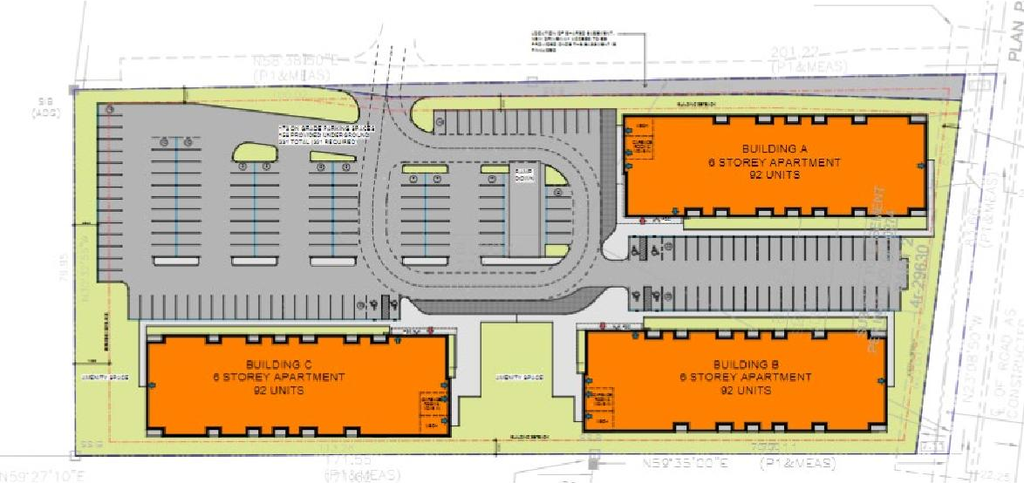 Construction site plan for project from page 107 of the file '2022-11-03 - Design Brief - D07-12-22-0097'