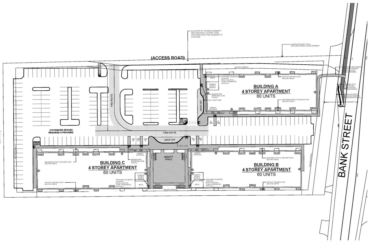 Construction site plan for project from page 23 of the file '2022-11-03 - Design Brief - D07-12-22-0097'