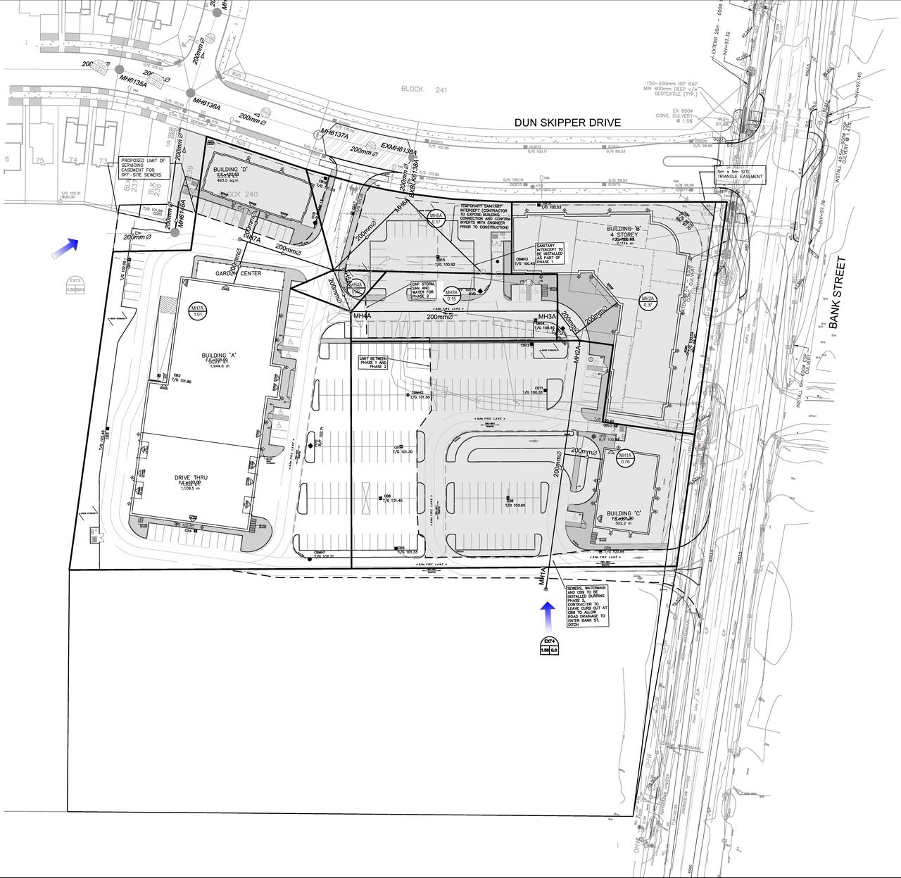 Construction site plan for project from page 62 of the file '2022-11-03 - Design Brief - D07-12-22-0097'