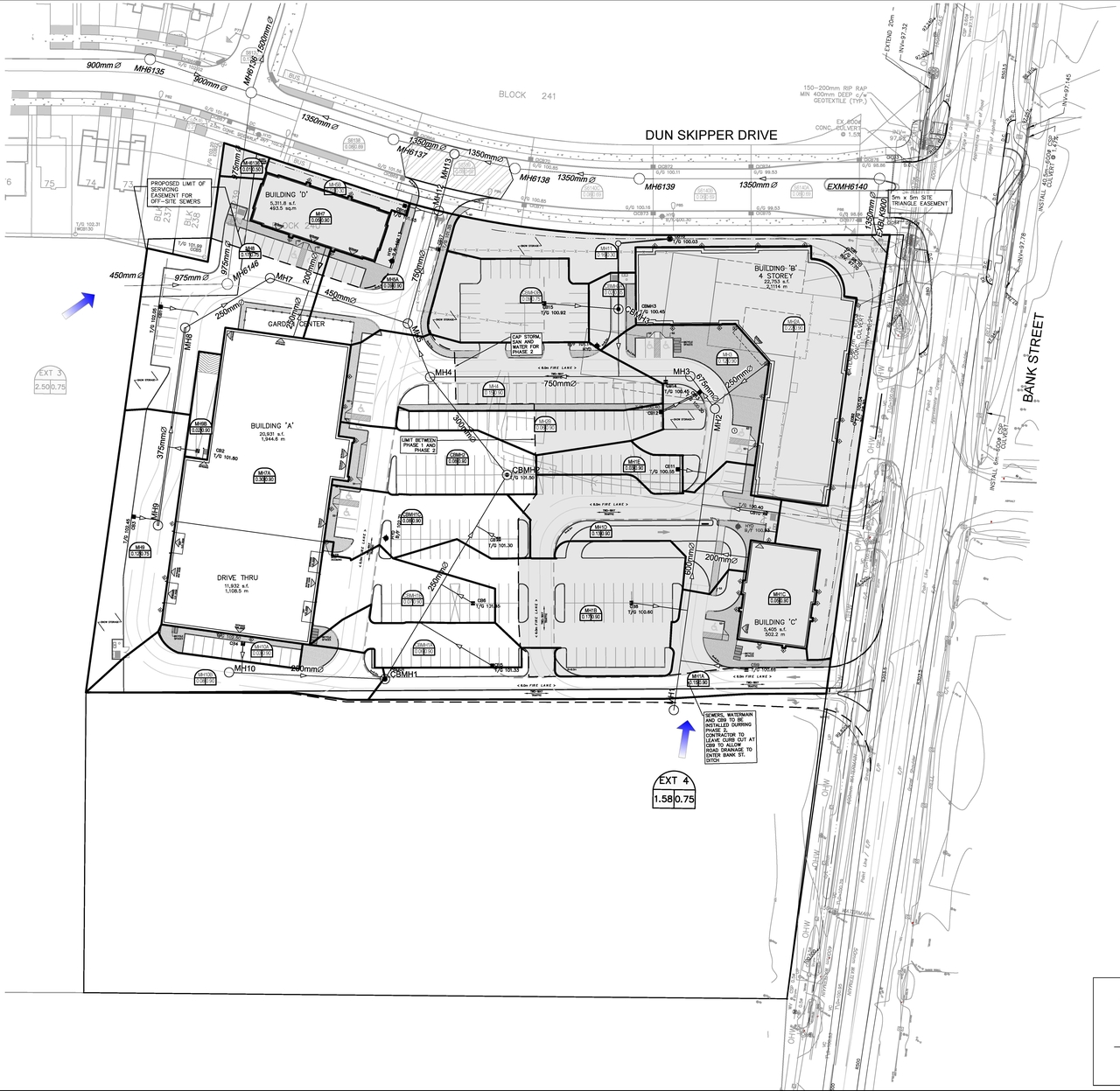 Construction site plan for project from page 67 of the file '2022-11-03 - Design Brief - D07-12-22-0097'