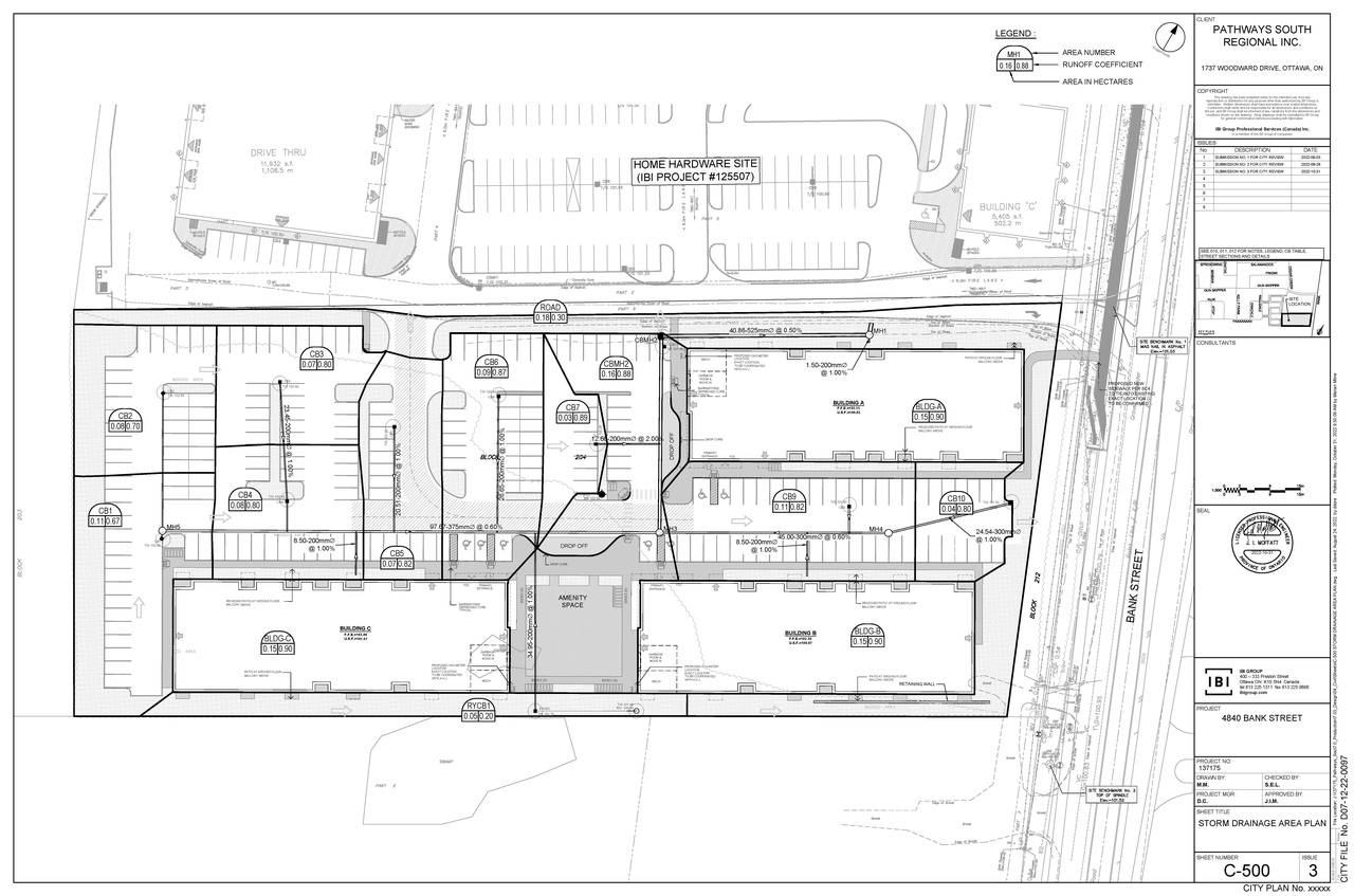 Construction site plan for project from page 69 of the file '2022-11-03 - Design Brief - D07-12-22-0097'