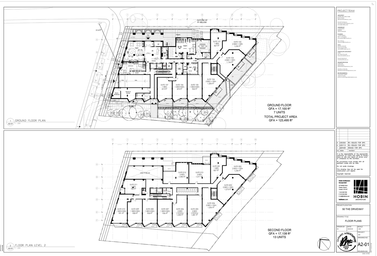 Construction site plan for project from page 1 of the file '2023-03-28 - Floor Plans - D07-12-22-0100'