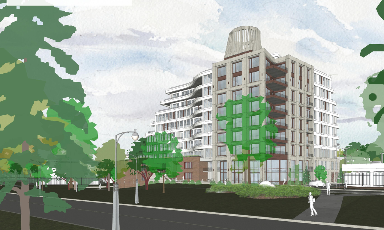 Rendering of building from page 10 of the file '2023-01-20 - Design Views - D07-12-22-0100'