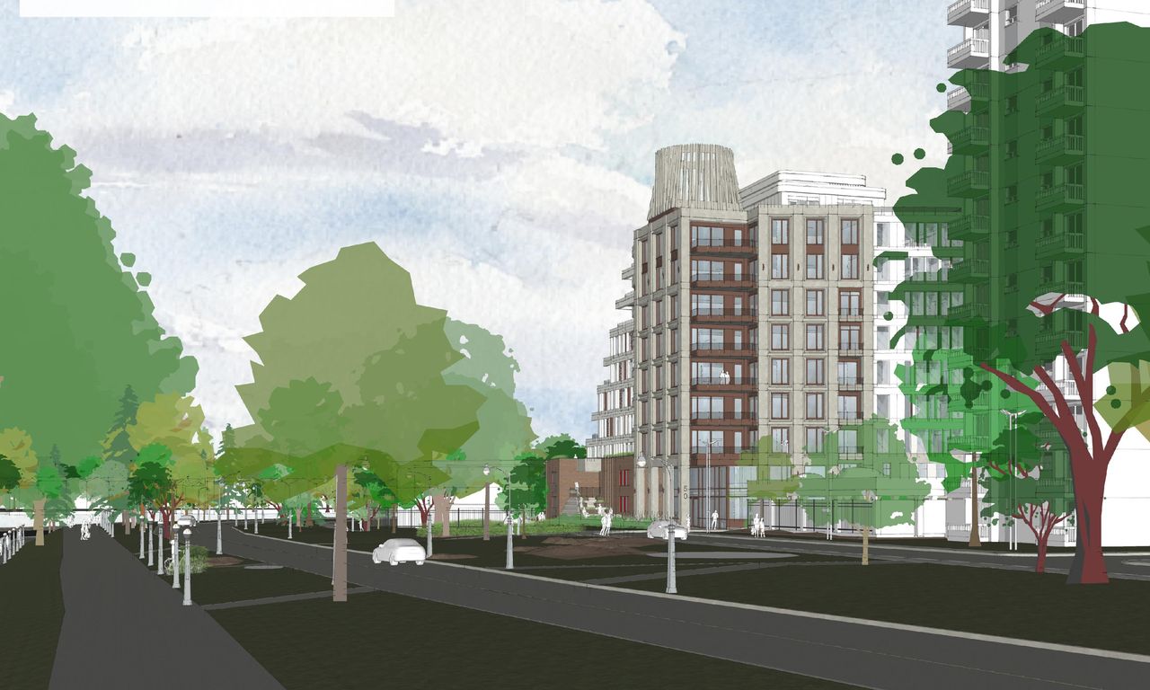Rendering of building from page 12 of the file '2023-01-20 - Design Views - D07-12-22-0100'