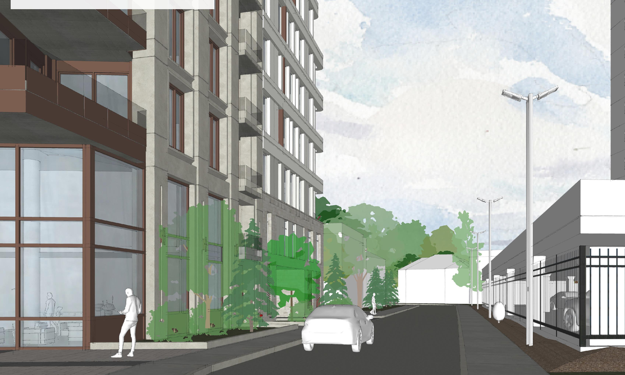 Rendering of building from page 13 of the file '2023-01-20 - Design Views - D07-12-22-0100'