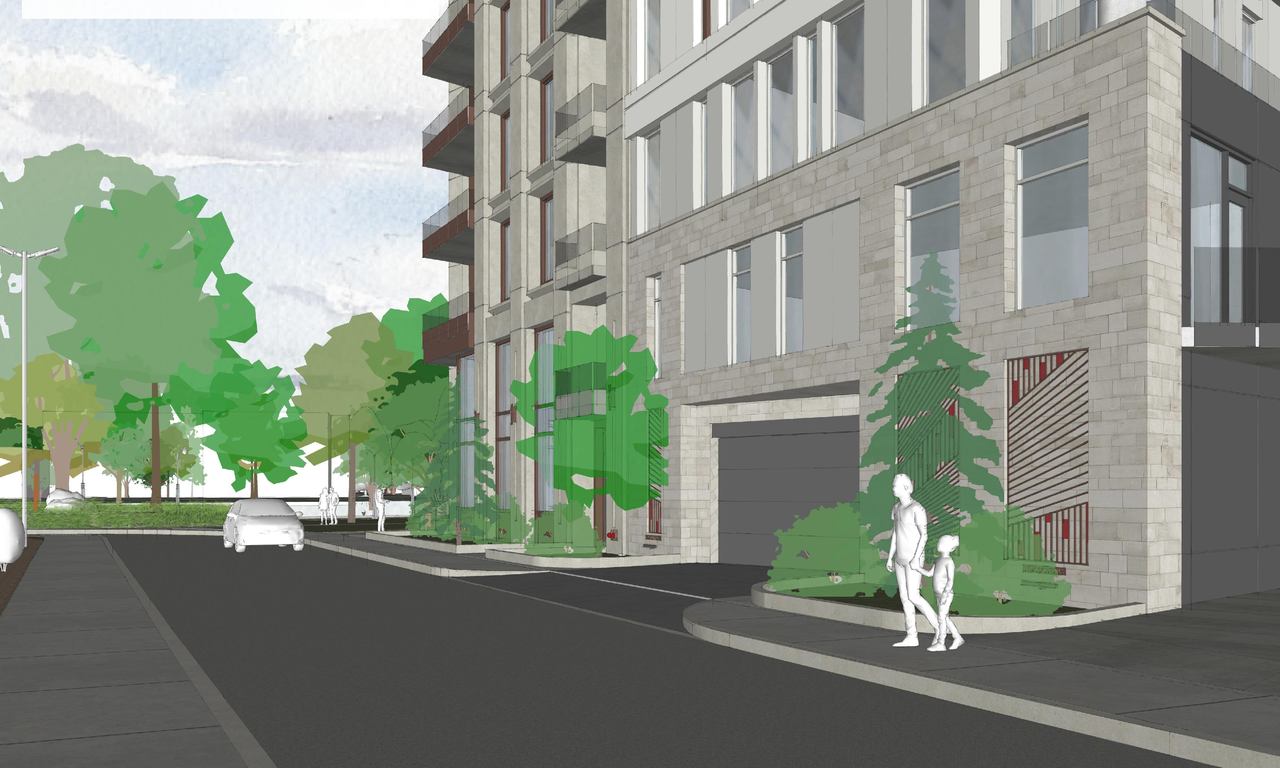 Rendering of building from page 16 of the file '2023-01-20 - Design Views - D07-12-22-0100'