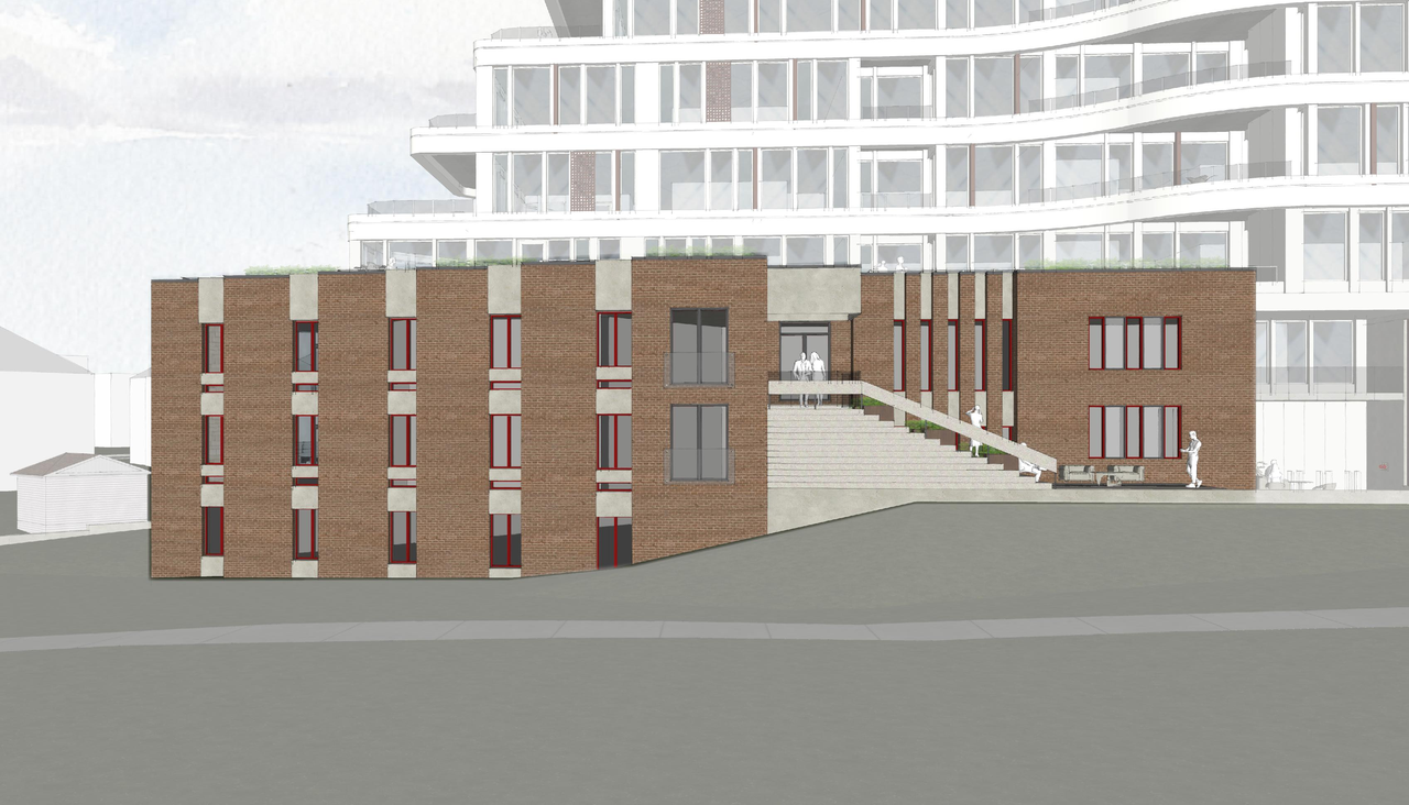 Rendering of building from page 22 of the file '2023-01-20 - Design Views - D07-12-22-0100'