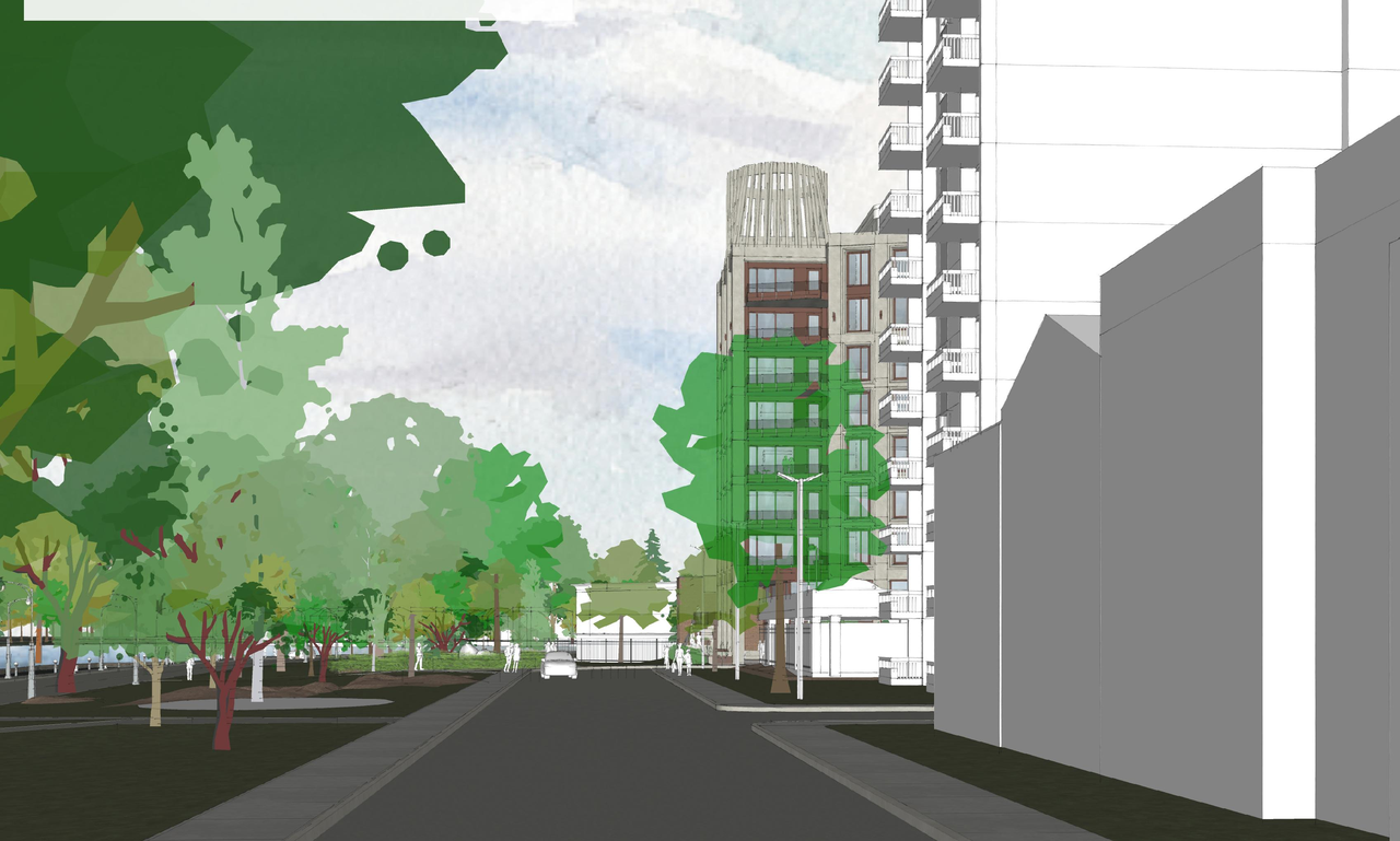 Rendering of building from page 24 of the file '2023-01-20 - Design Views - D07-12-22-0100'