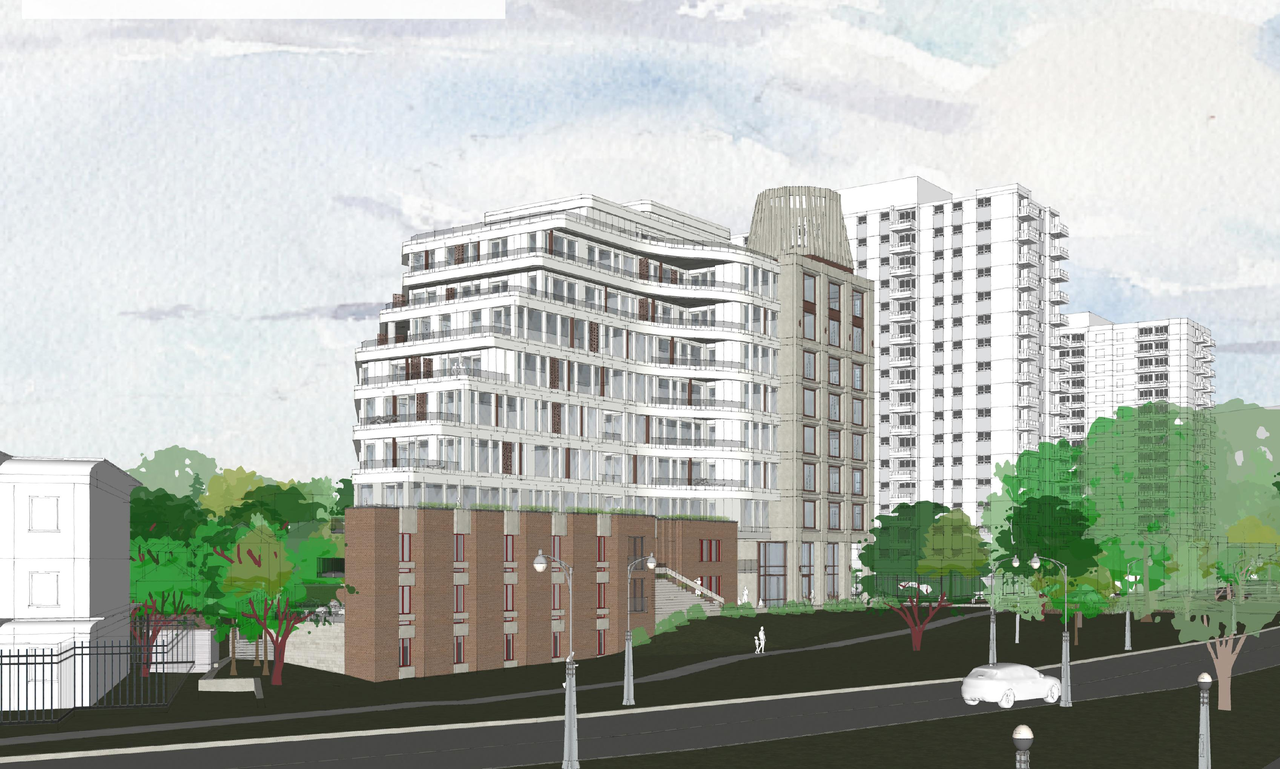 Rendering of building from page 6 of the file '2023-01-20 - Design Views - D07-12-22-0100'