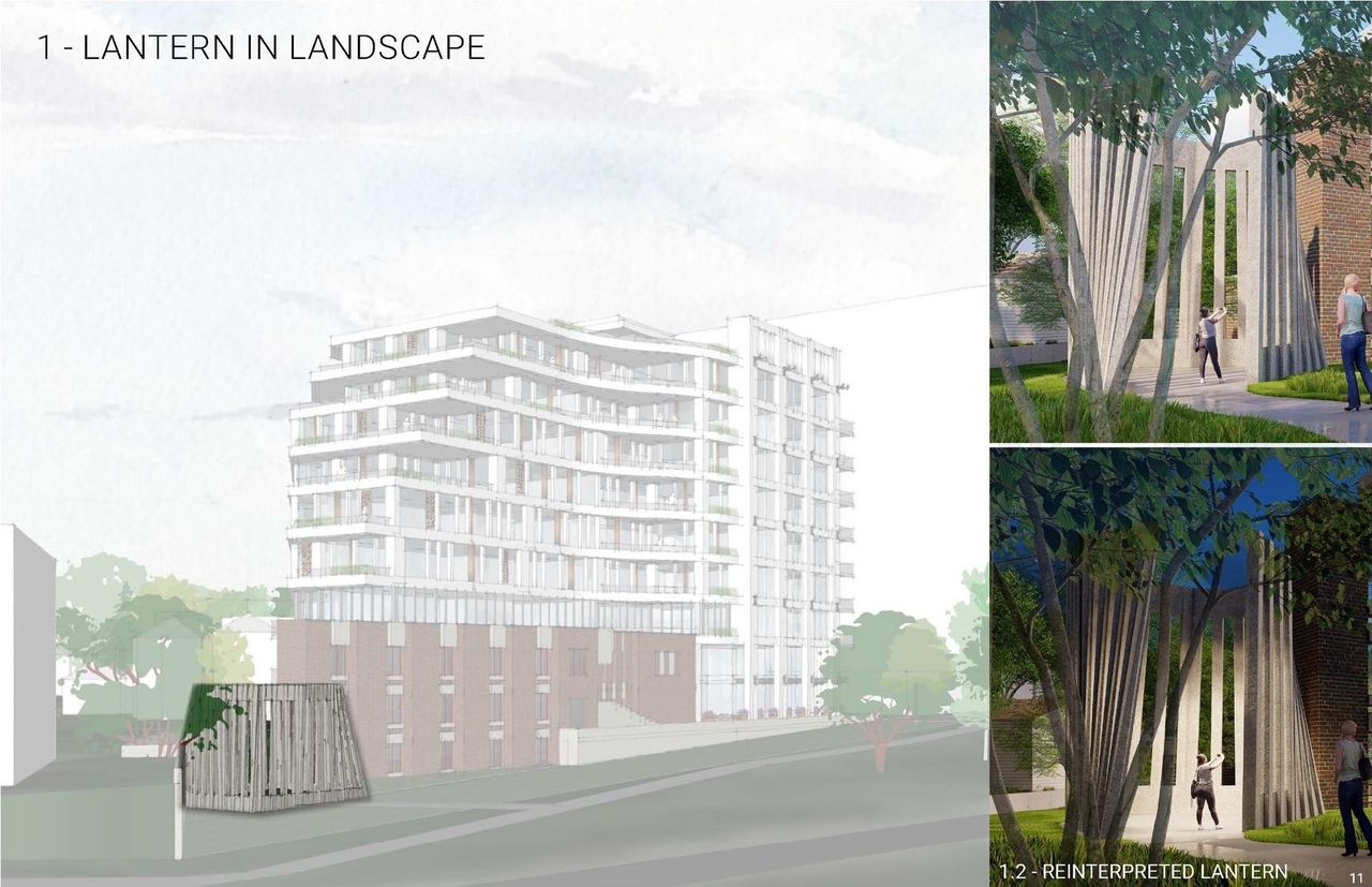 Rendering of building from page 28 of the file '2023-01-20 - Design Brief - D07-12-22-0100'