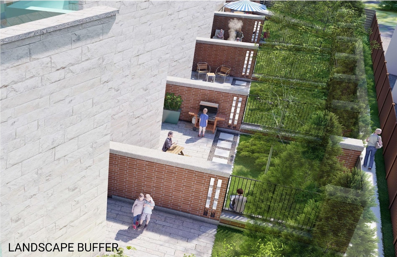 Rendering of building from page 34 of the file '2023-01-20 - Design Brief - D07-12-22-0100'