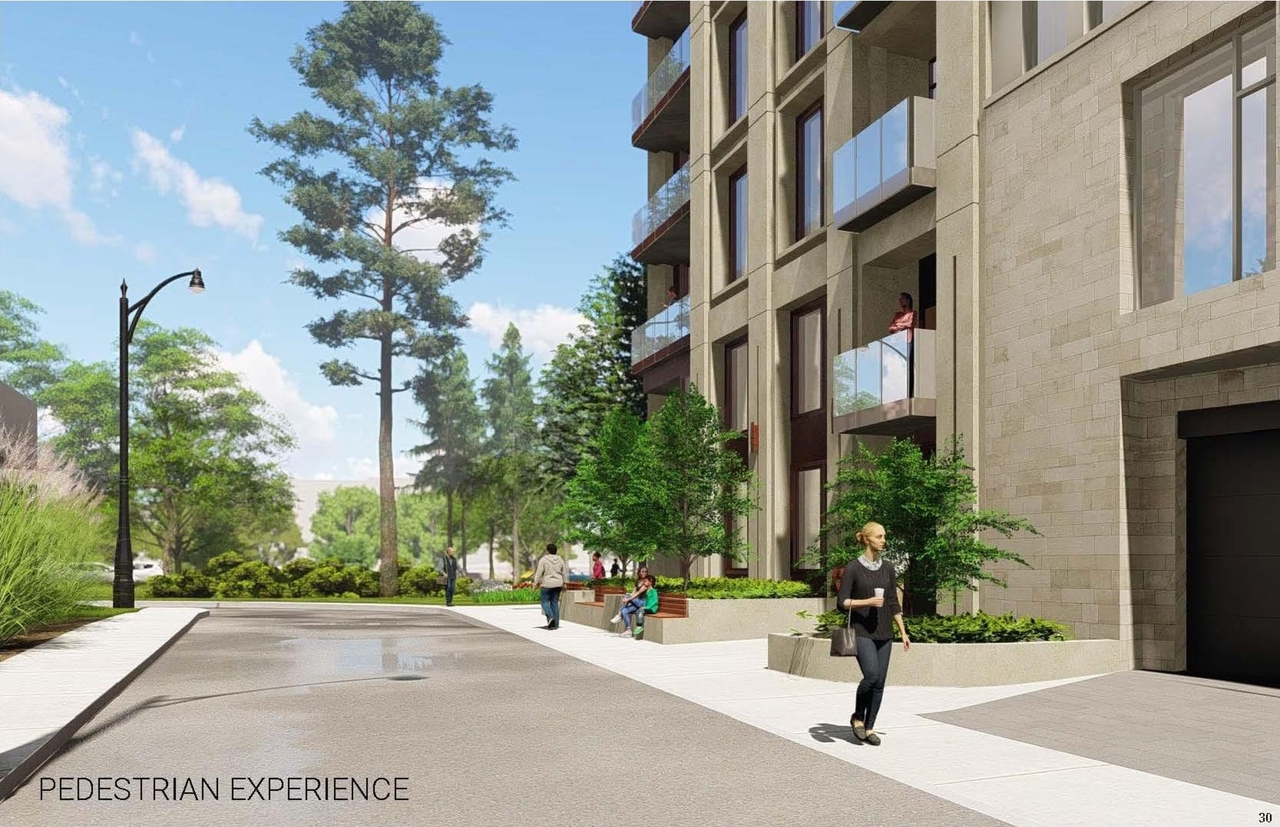 Rendering of building from page 36 of the file '2022-06-16 - Design Brief - D07-12-22-0100'