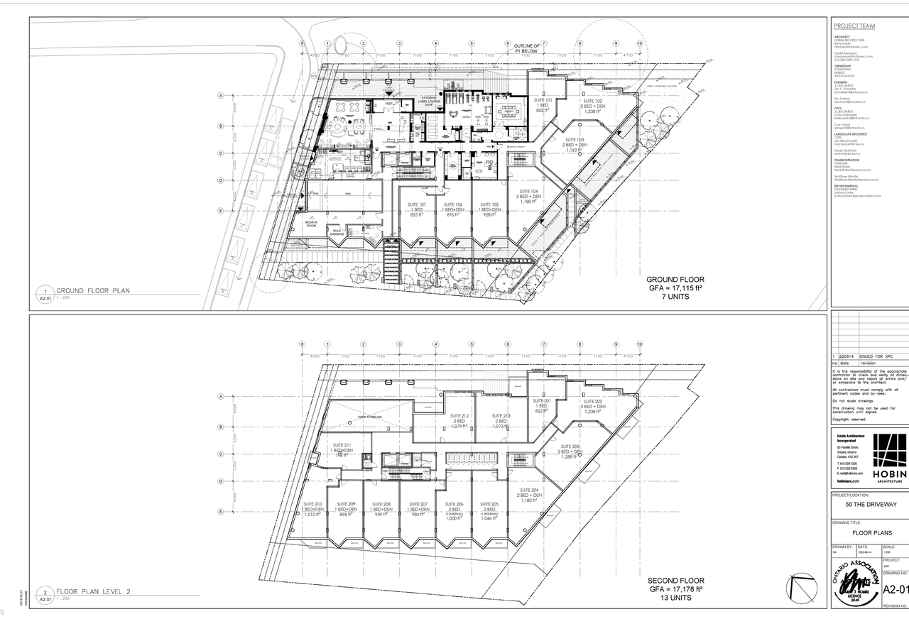 Construction site plan for project from page 1 of the file '2022-06-16 - Floor Plans - D07-12-22-0100'