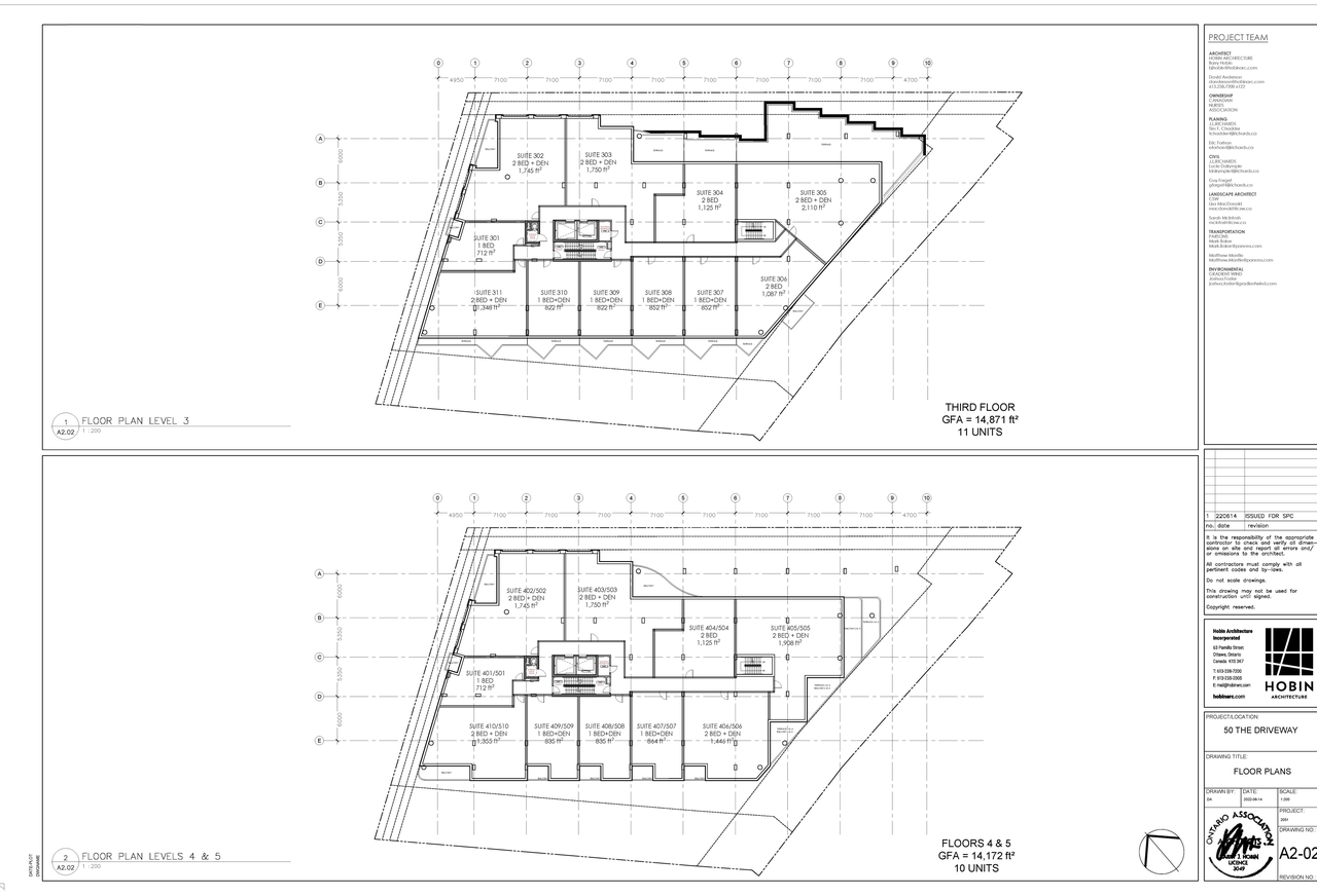 Construction site plan for project from page 2 of the file '2022-06-16 - Floor Plans - D07-12-22-0100'