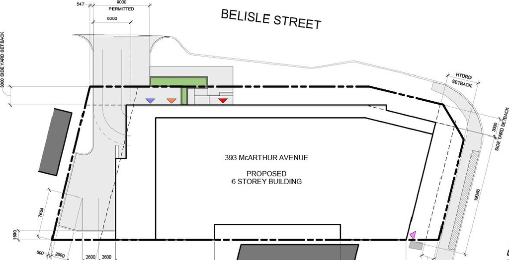 Construction site plan for project from page 8 of the file '2022-06-23 - Design Brief - D07-12-22-0102'