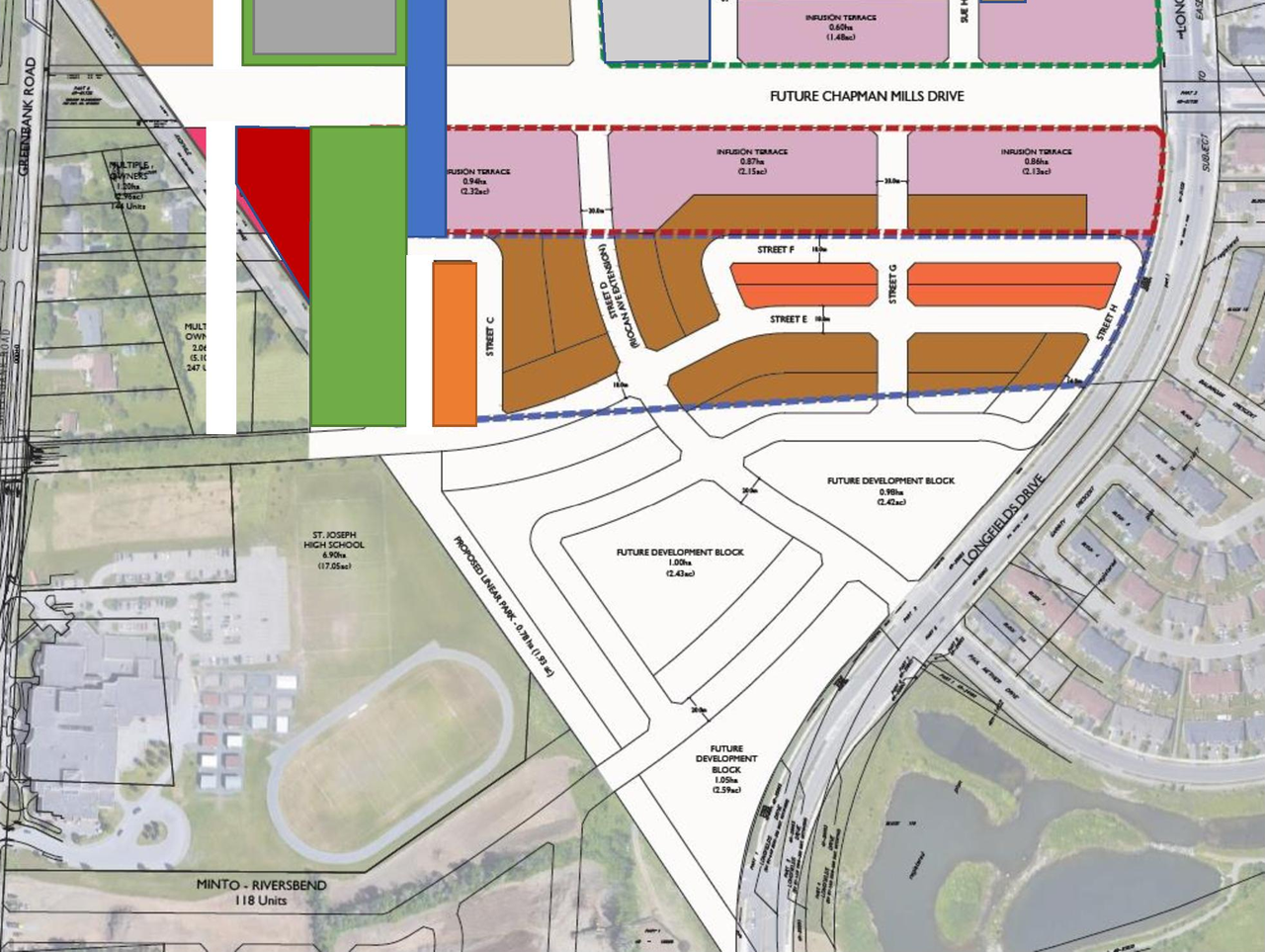 Construction site plan for project from page 38 of the file '2024-04-11 - Design Brief - D07-12-22-0104'